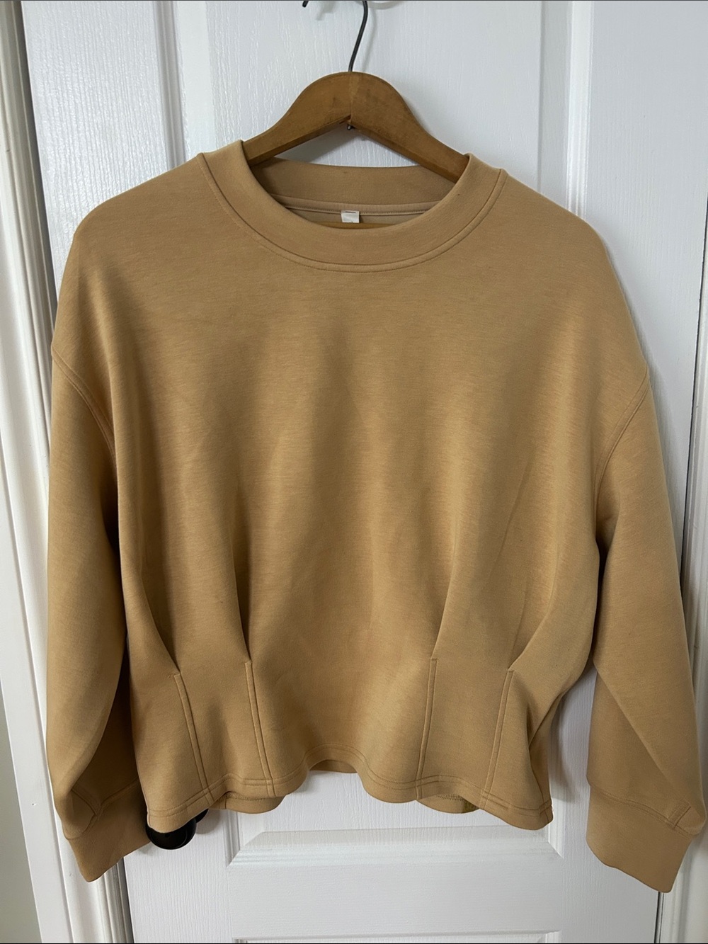 lululemon athletica Cropped Crewneck Sweatshirt in Tan